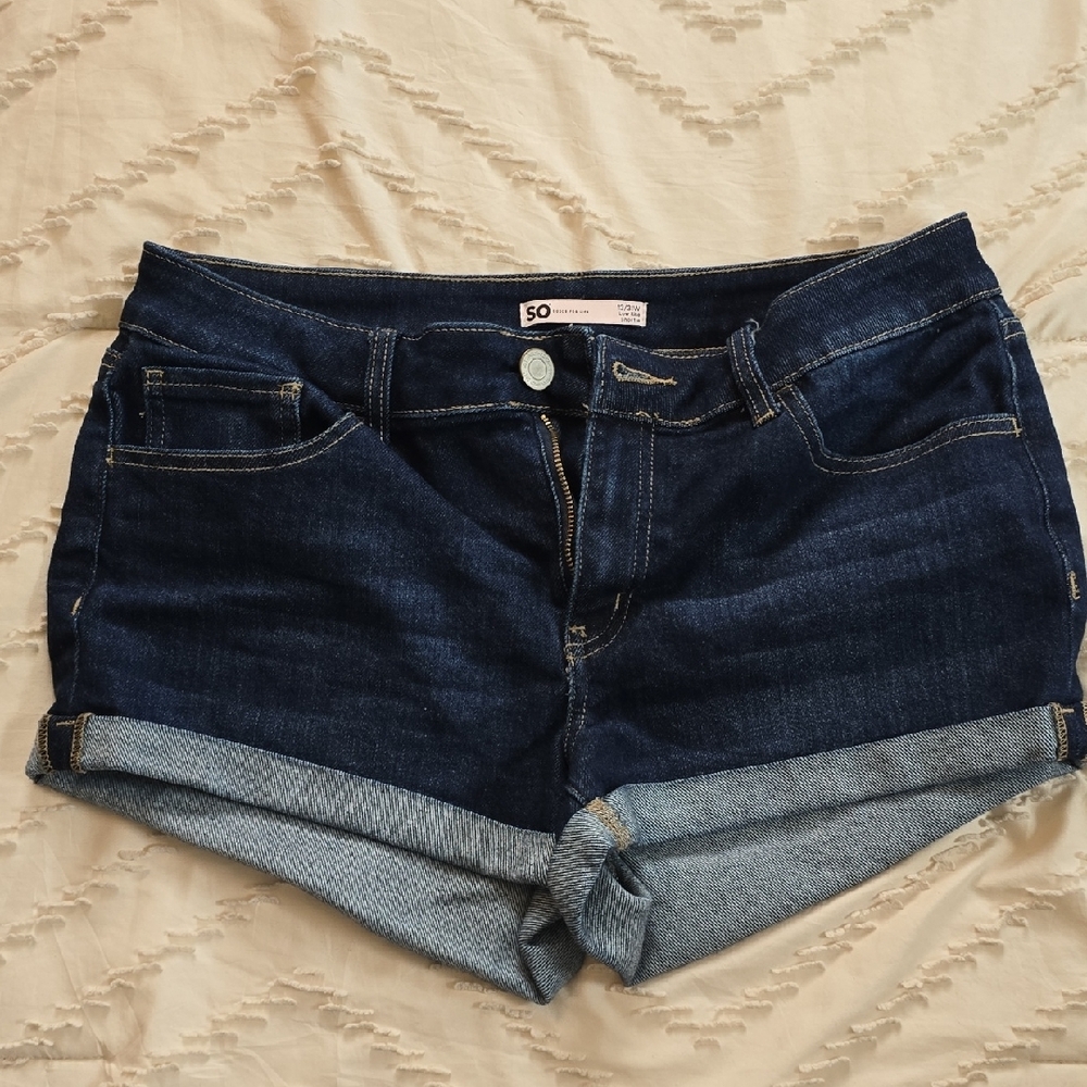 SO Blue Jean Shorts with Cuffed Hem